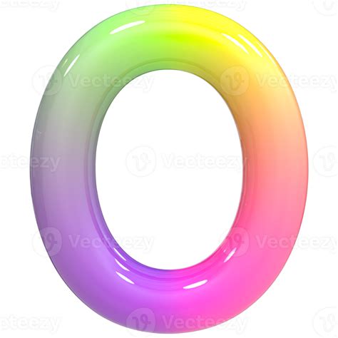 Font O 3d Rendering Color Gradient 46653908 Png