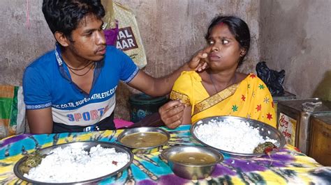 Rice Eating And Daal Shag बहत ही स्वादिष्ट खाना खाए आज Youtube