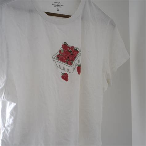 Abercrombie And Fitch Strawberry Graphic Tee Size Depop