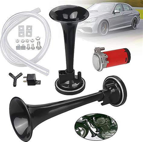 WholeFire Universal Loud Car Horn Dual Trumpet Air Horn Air Horn 12V