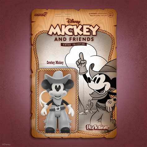 Disney Mickey and Friends Vintage Collection Cowboy Mickey Mouse 3 3/4-Inch ReAction Figure