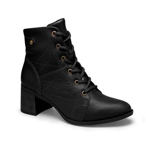 Bota Dakota Coturno De Couro Feminina Preto