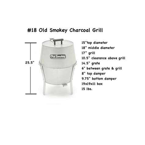 18 Old Smokey Charcoal Grill Old Smokey Products Company