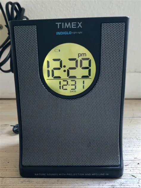 TIMEX T436B INDIGLO Digital Alarm Clock Radio With Nature Sounds VIDEO Works $66.31 - PicClick CA