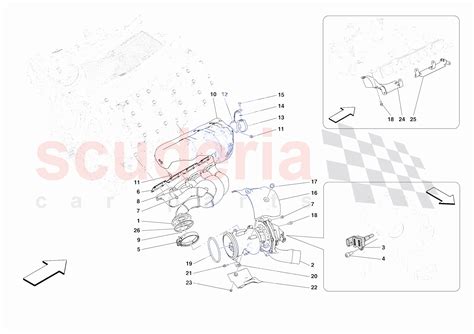 Forced Induction System Turbochargers And Mounts Parts For Ferrari Sf90