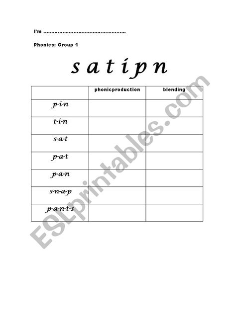 Jolly Phonics group 1 - ESL worksheet by Lorverona77