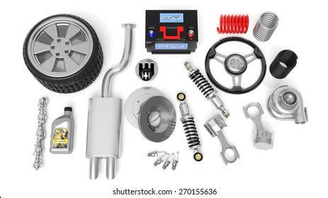 Various Spare Car Parts Accessories Isolated Stock Illustration 270155732 | Shutterstock