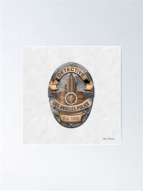 "Los Angeles Police Department - LAPD Detective Badge over White ...