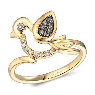 14K Honey Gold Ring Chocolate Diamonds Nude Diamonds TSHY 3A Le Vian