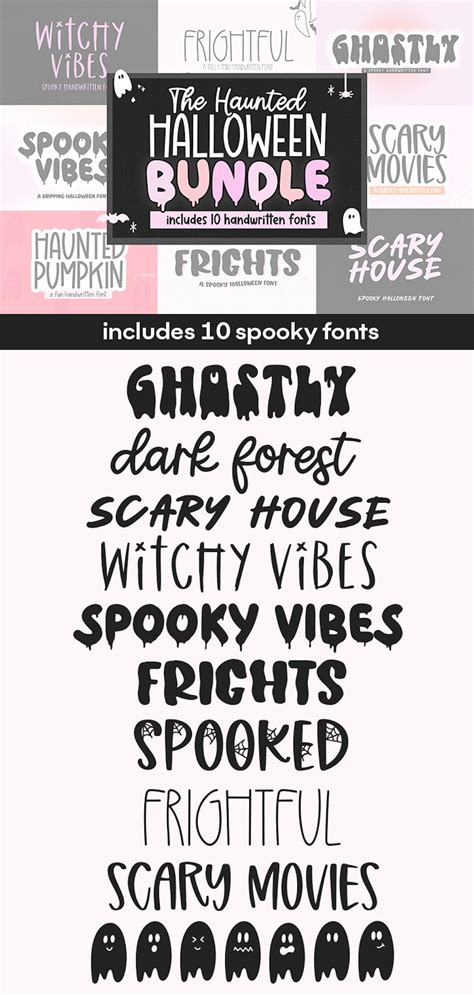 Halloween Font Bundle 10 Spooky Fonts For Crafters