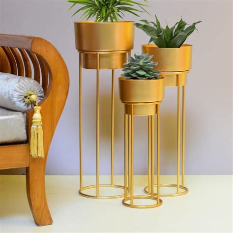 XTIVE DECOR Display Metal Floor Flower Stands For Living Room Bedroom