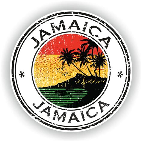 Jamaica Seal Sticker Round Flag for Laptop Book Fridge Guitar