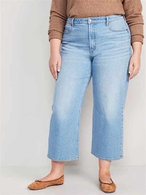 Extra High Waisted Cropped Wide Leg Jeans Old Navy