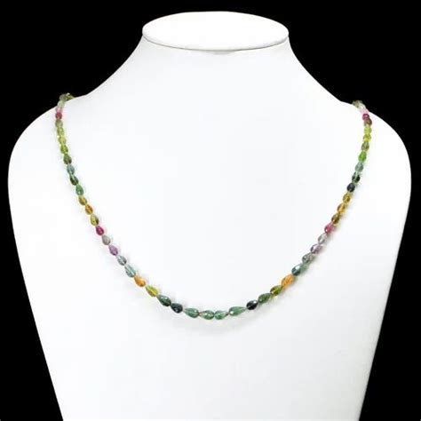 Multi Tourmaline Drops Faceted Beaded Necklace Size X Mm To X Mm At