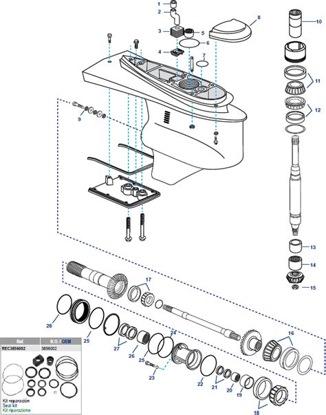 Dp Sm Lower Housing Gearcase Assembly Sterndrive Transom Spare