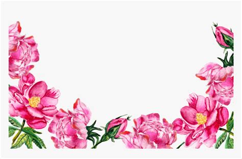 Pink Flowers Bottom Clipart , Png Download - Flower Border Pink ...