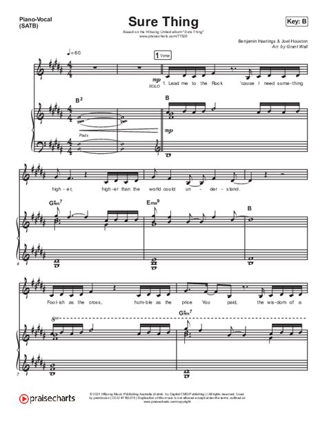 Sure Thing Sheet Music PDF (Hillsong UNITED) - PraiseCharts