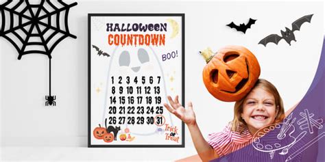 Halloween Ghost Countdown Calendar Poster (teacher made)