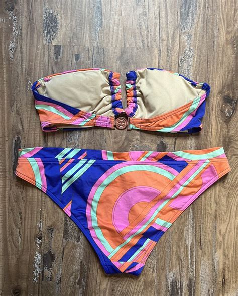 Victorias Secret Colorful Strapless Bikini Womens To Gem