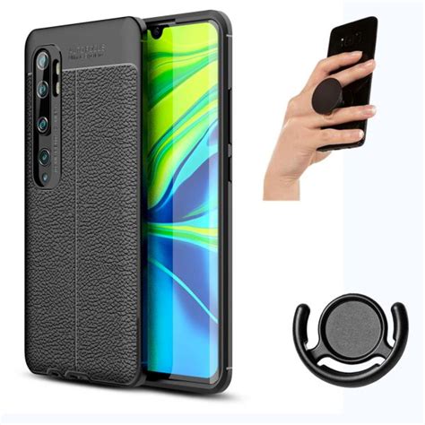 Antiimpacto Capa Rugged Leather Popsocket Suporte Xiaomi Mi Note