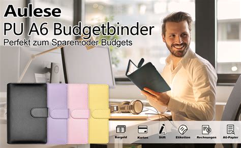 Budget Planner Deutsch 36 Stück A6 PU Budget Binder Set