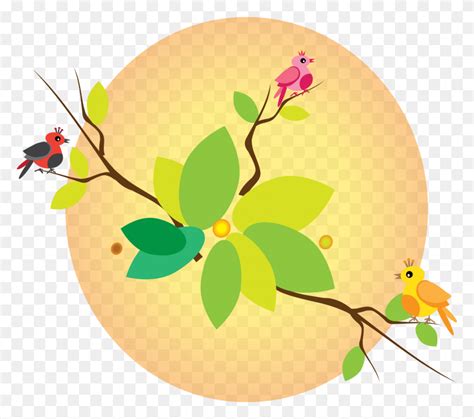 Clipart - Bird On Branch Clip Art - FlyClipart