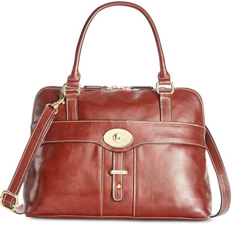 Giani Bernini Turn Lock Glazed Dome Satchel Created For Macy S