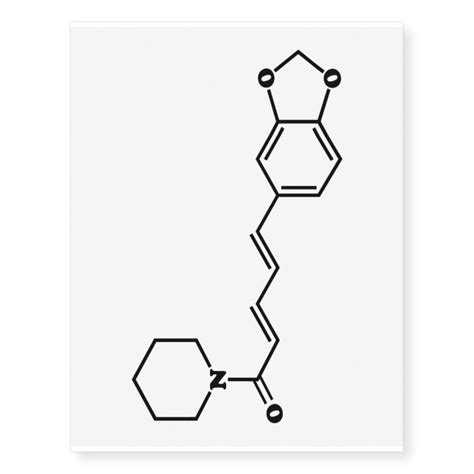 Black Pepper Piperine Molecular Chemical Formula Temporary Tattoos ...