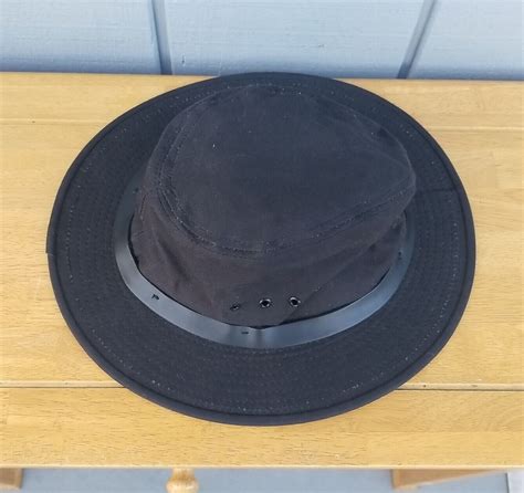 Filson Tin Cloth Black Packer Hat Size Small Fedora W Gem