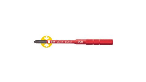 34589 | Wiha Pozidriv, Slotted Screwdriver Bit, SL/PZ1 Tip | RS