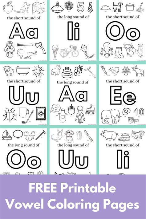 Free Printable Vowel Coloring Pages With Short And Long Sounds Hey Kelly Marie Vowel