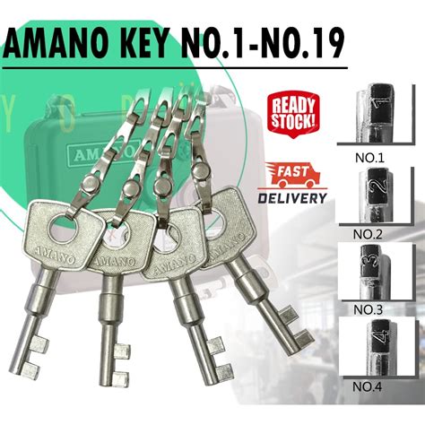 AMANO Station Keys No 1 No 19 Guard Tour Key AMANO Guard Tour