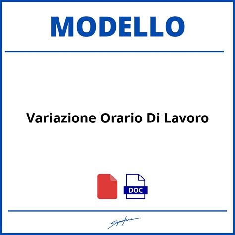 Modello Variazione Orario Di Lavoro