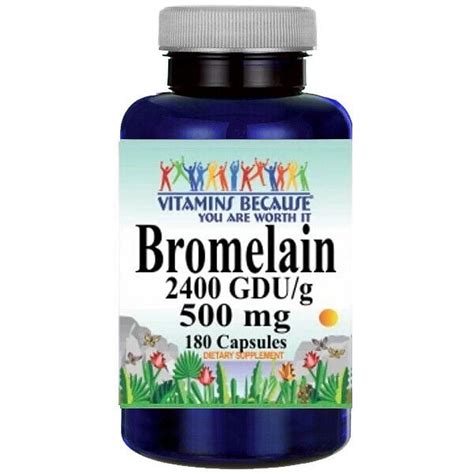 Bromelain 500mg 2400GDU Per Gram From Pineapple 180 Caps Walmart