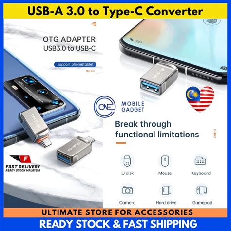 Mcdodo Ot Usb A To Type C Converter Flashdisk Adapter Shopee