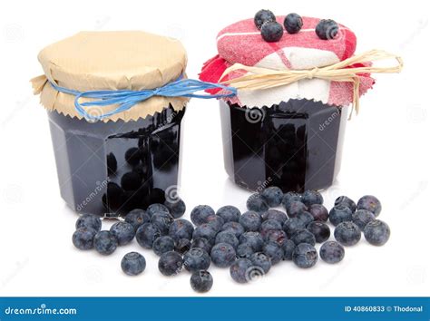 Two Jars Of Blueberry Jam With Fresh Blueberries Stock Image Image Of Fresh Sweet 40860833