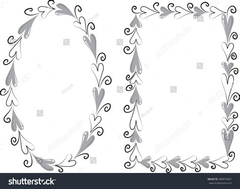 Vector Drawing Heart Shape Border Stock Vector Royalty Free 488976067 Shutterstock