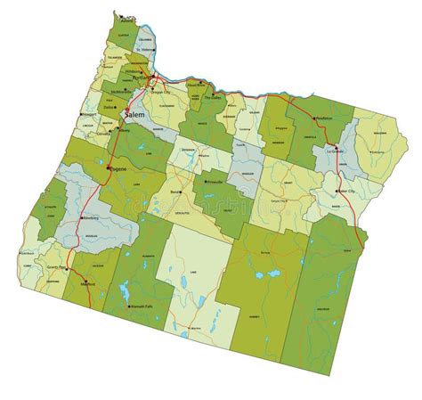 Mapa Pol Tico Editable Detallado Con Capas Separadas Oreg N