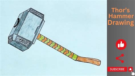 Thor Hammer Drawing How To Draw Thor S Hammer Thor Hammer Drawing