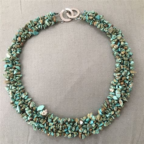 Vintage Jewelry Natural Turquoise Chip Collar Necklace Poshmark