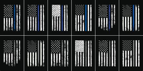 Thin Blue Line Flag Thin Gray Line Design With Usa Flag 13819897