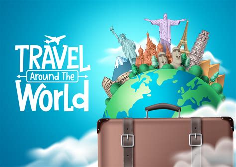 Travel the world vector design. Travel around the world text with ...