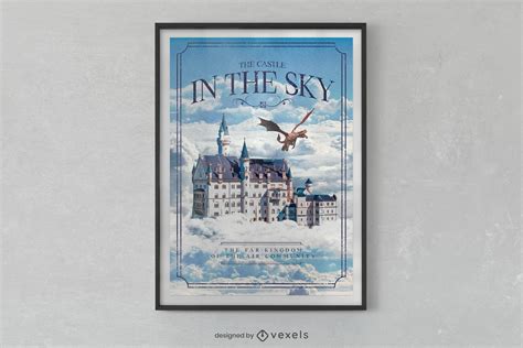 Castle In The Sky Poster Design PSD Editable Template