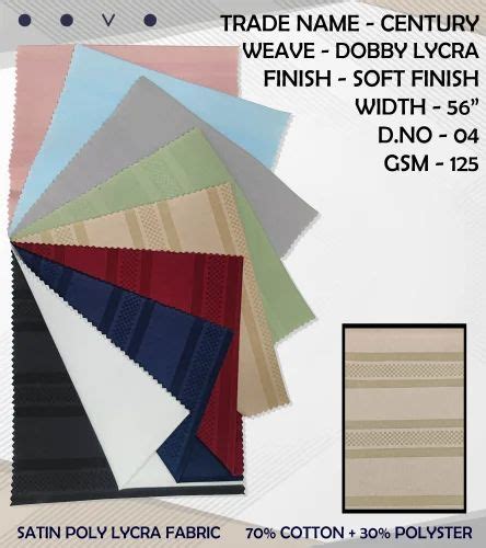 Century Satin Poly Lycra Shirting Fabrics Print Check Stripes Color