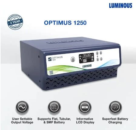 LUMINOUS PURE SINEWAVE IPS UPS MACHINE OPTIMUS 1250 FOR 12V 1 BATTERY