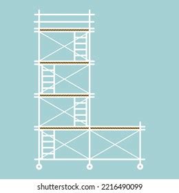 Scaffolding Construction Flat Line Icon Vector Stock Vector Royalty