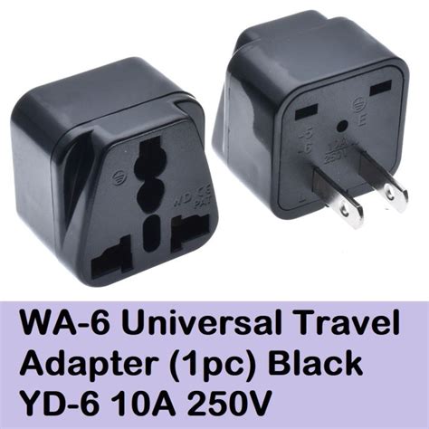 Universal Travel Adapter (1pc) Black 10A 250V Adaptor Plug Socket AC Converter same as Omni ...