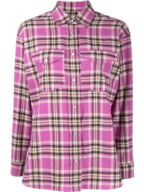 Marant Étoile Mayola Plaid Cotton Shirt Farfetch