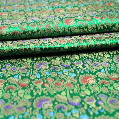 90x50cm European Green Flower High Precision Jacquard Tapestry Satin