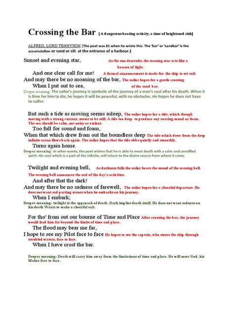 Crossing The Bar Lines | PDF